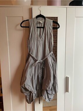 Striped V-Neck Designer Dress